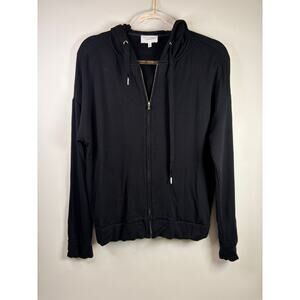 Soma Weekend Black Full Zip Hoodie Sweatshirt Women's Size Small